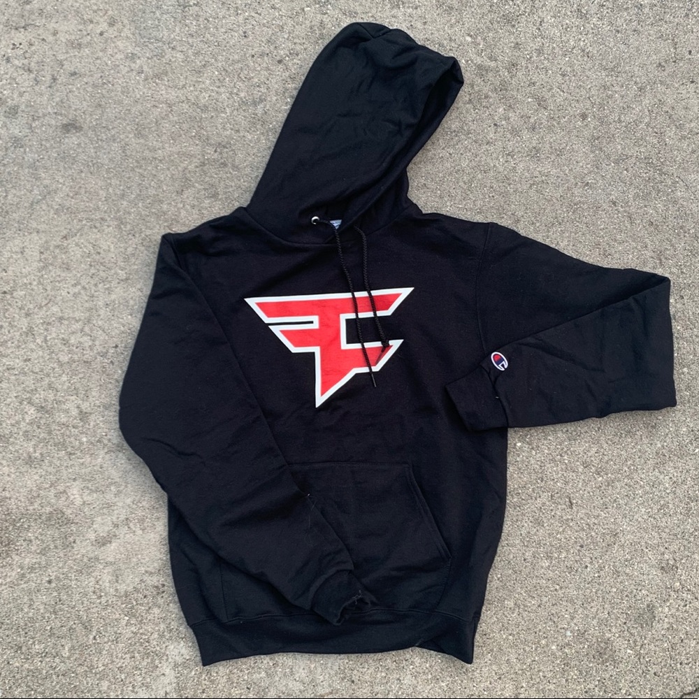 Faze Clan Black Red F Hoodie Sweatshirt Small